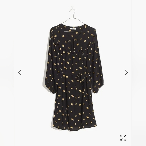 Madewell Petite Tie-Waist Mini Dress in French Daisies Cottagecore Summer Modest - Picture 9 of 9